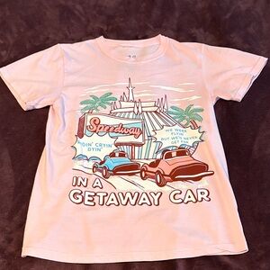 The Lost Bros Taylor Swift Pink Graphic Tee - Speedway in a Getaway Car Tee